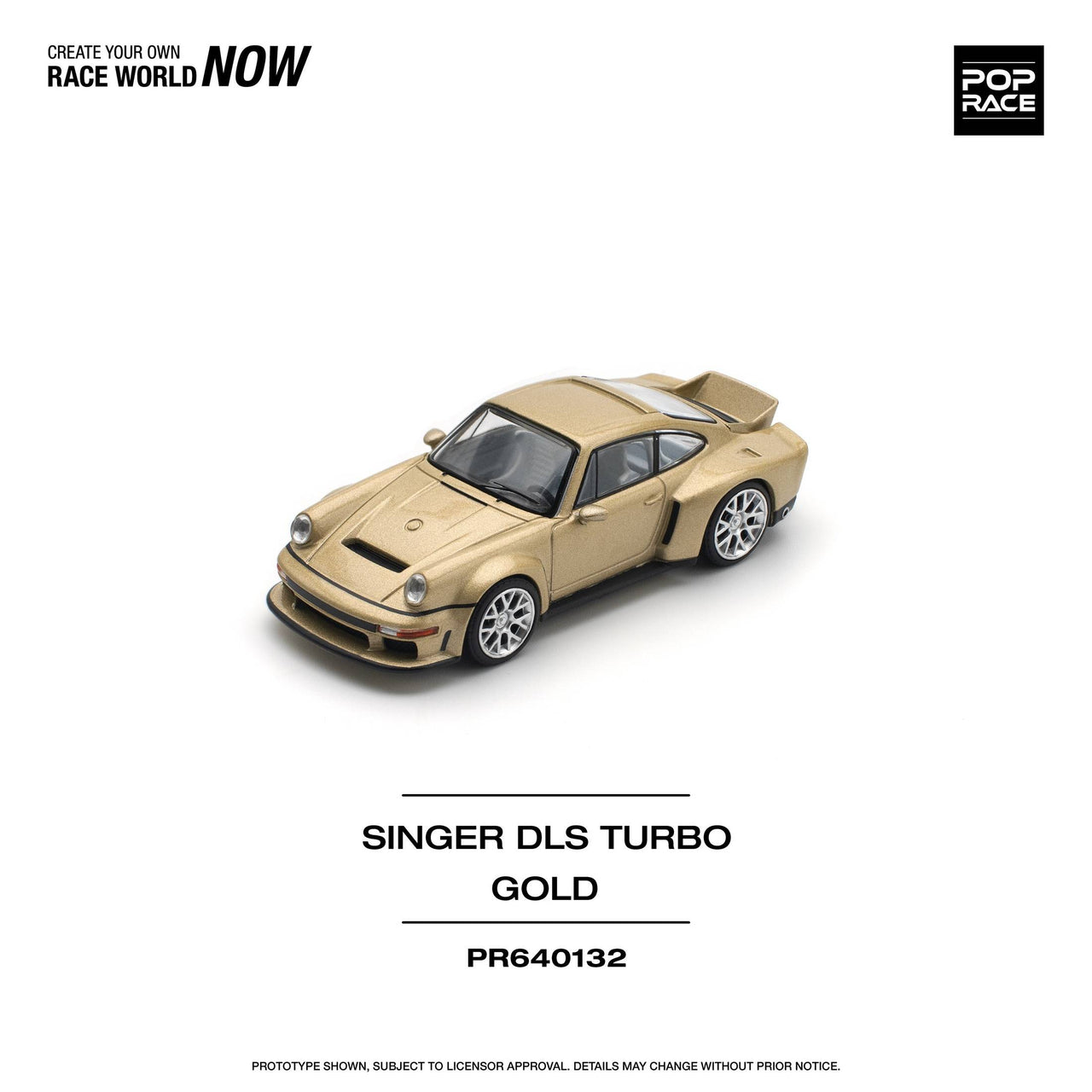 PRE-ORDER Pop Race 1:64 Porsche Singer DLS Turbo ROAD GOLD