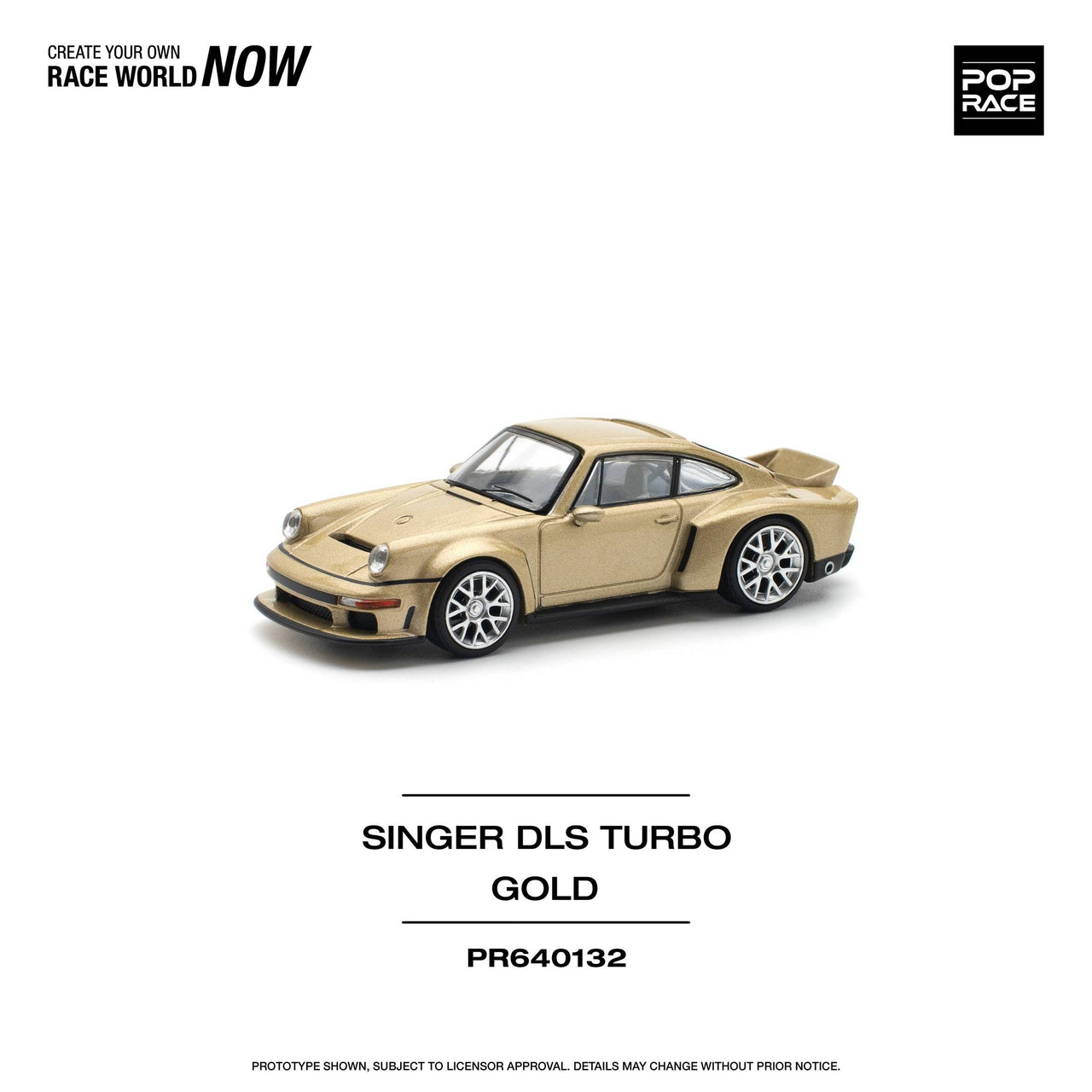 PRE-ORDER Pop Race 1:64 Porsche Singer DLS Turbo ROAD GOLD