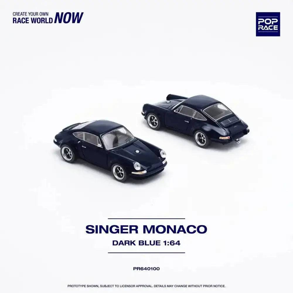 PRE-ORDER Pop Race 1:64 Porsche Singer Monaco Midnight Blue