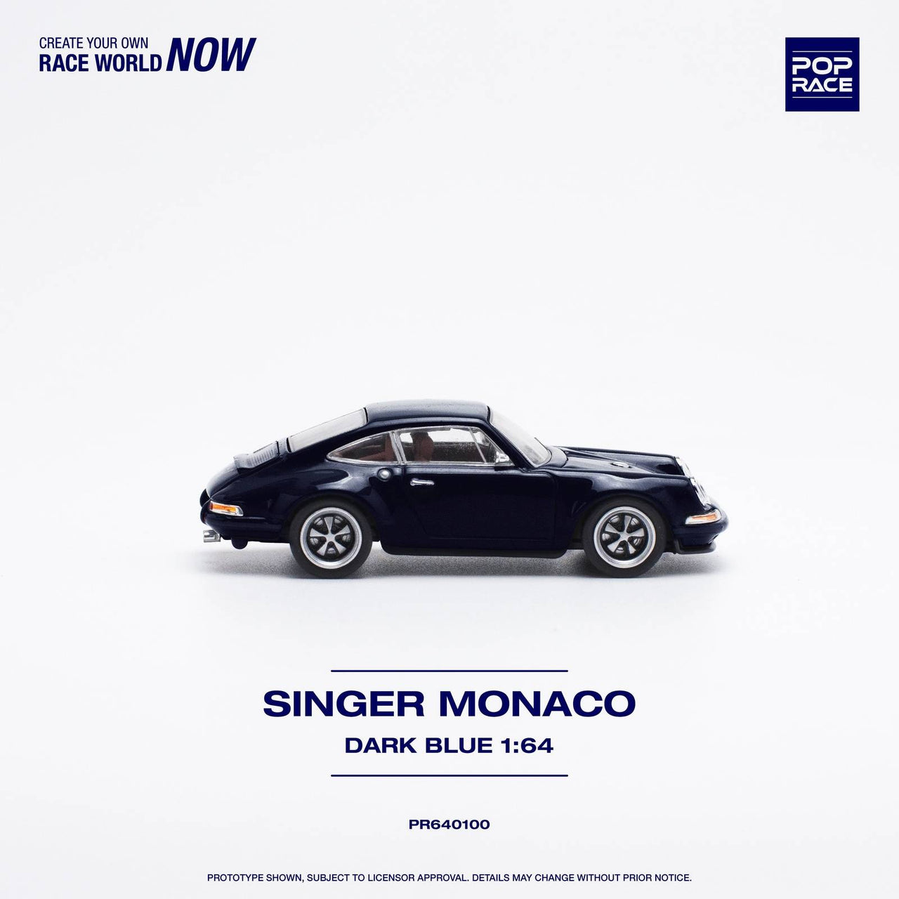 PRE-ORDER Pop Race 1:64 Porsche Singer Monaco Midnight Blue