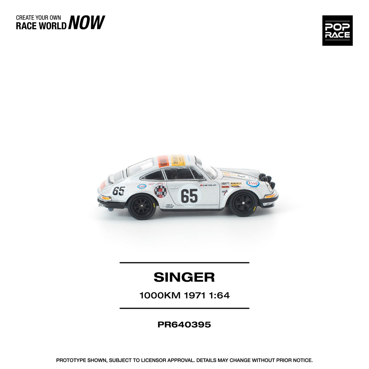 PRE-ORDER Pop Race 1:64 Porsche Singer SPA 1000KM 1971