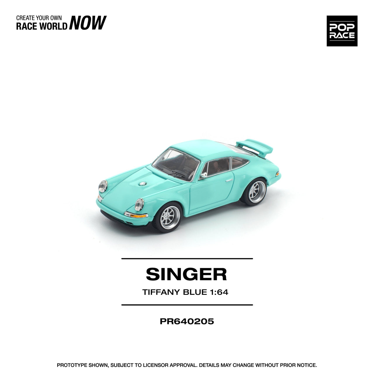 PRE-ORDER Pop Race 1:64 Porsche Singer Tiffany Blue