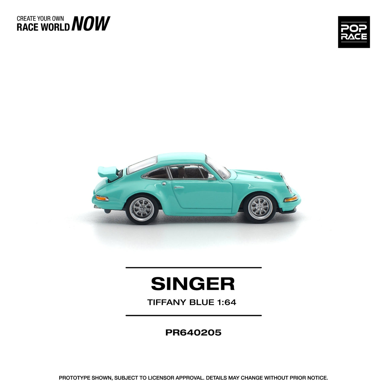 PRE-ORDER Pop Race 1:64 Porsche Singer Tiffany Blue
