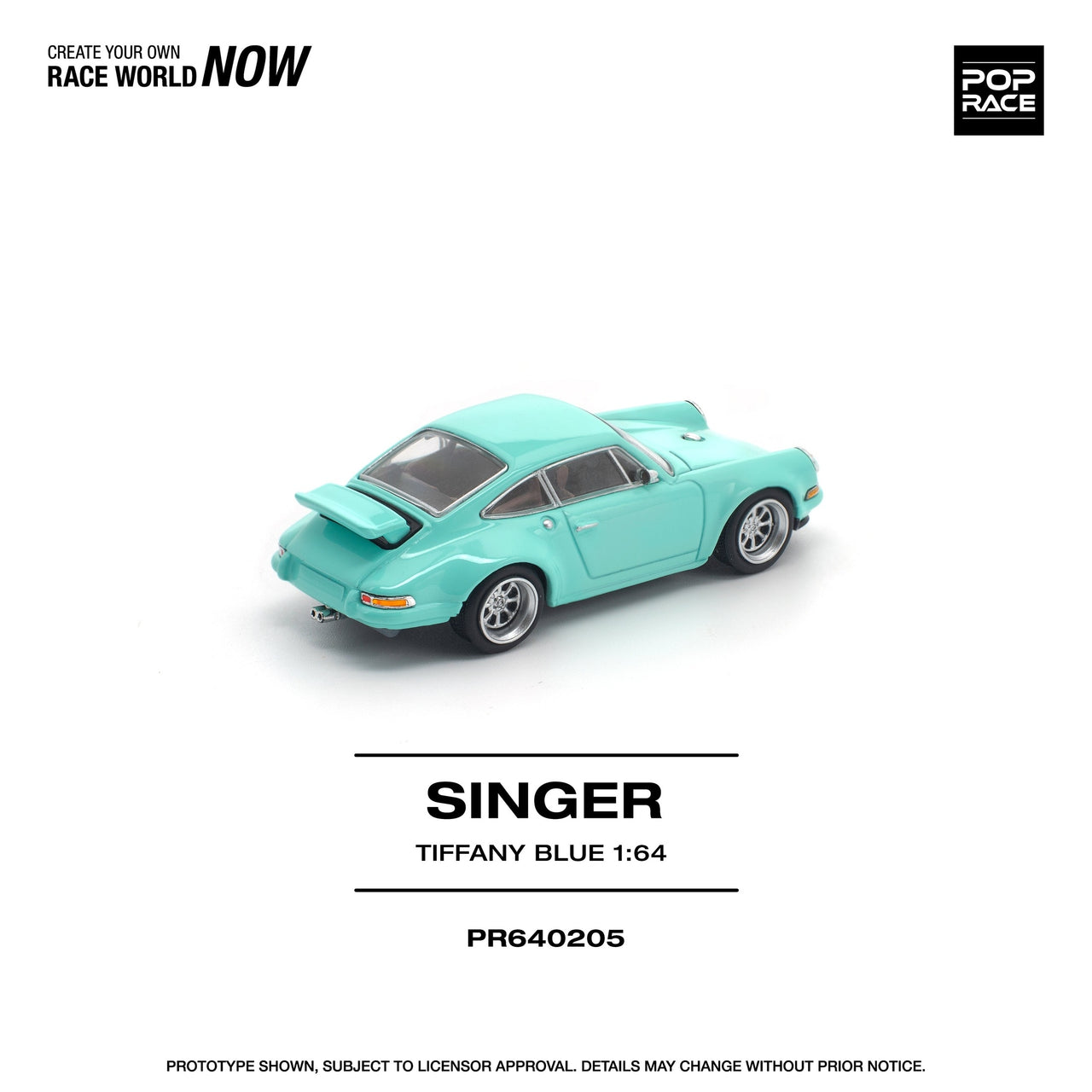 PRE-ORDER Pop Race 1:64 Porsche Singer Tiffany Blue
