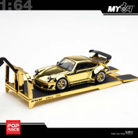 Thumbnail for PRE-ORDER Pop Race 1:64 RWB 930 GOLD CHROME TRUCK SET HEC 2026 Exclusive