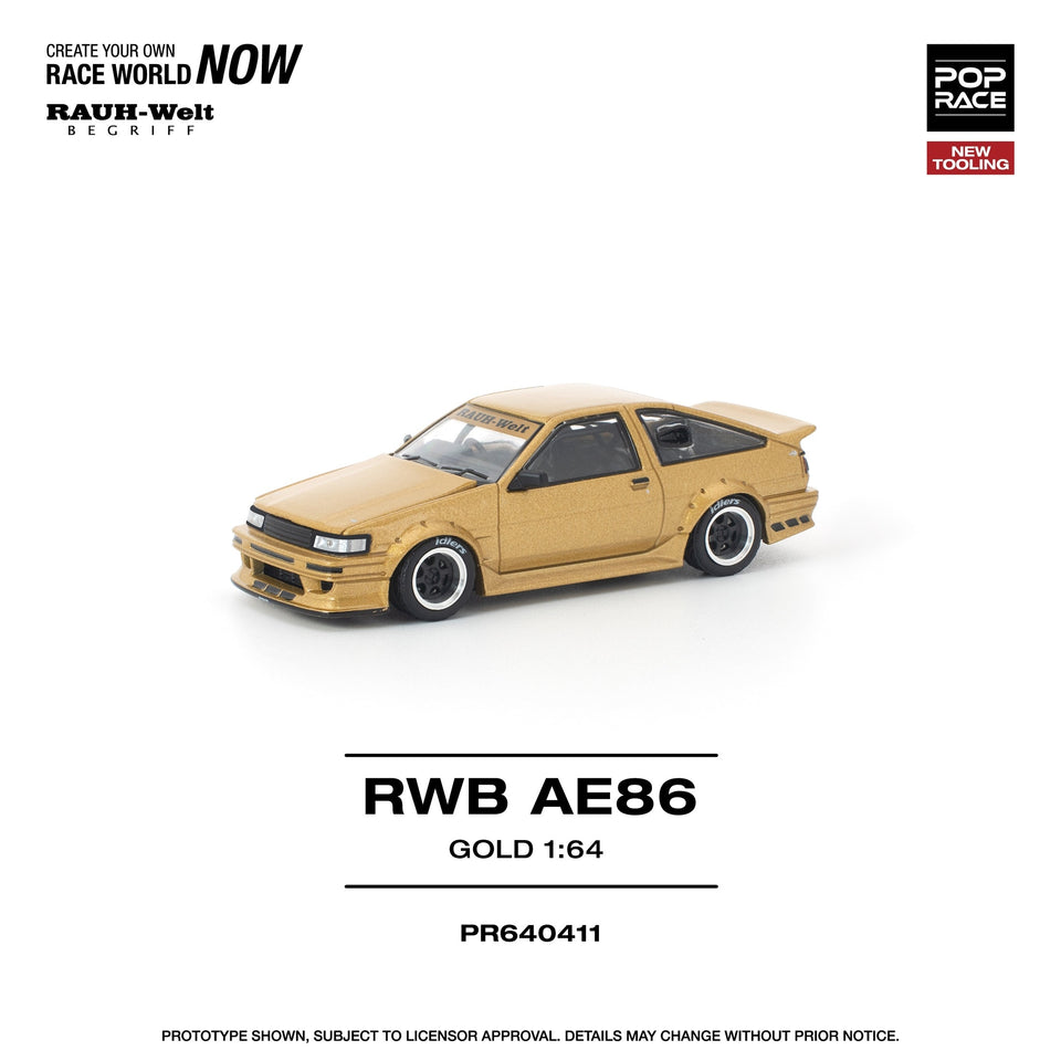 Pop Race 1:64 RWB AE86 GOLD New Tooling – Little Luca's Toys