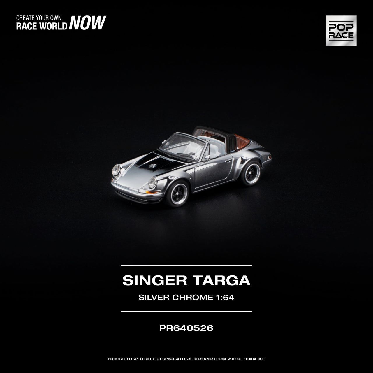 PRE-ORDER Pop Race 1:64 SINGER TARGA SILVER CHROME
