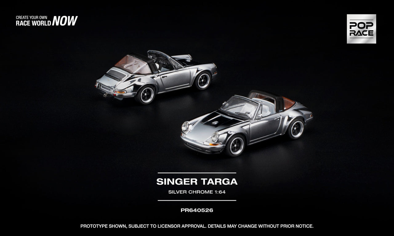 PRE-ORDER Pop Race 1:64 SINGER TARGA SILVER CHROME
