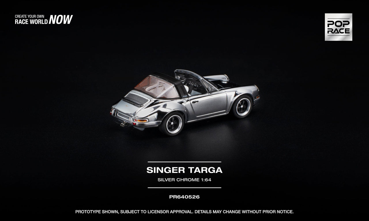 PRE-ORDER Pop Race 1:64 SINGER TARGA SILVER CHROME