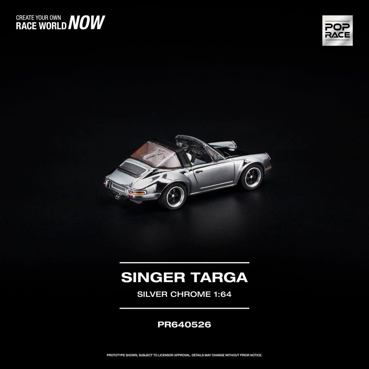 PRE-ORDER Pop Race 1:64 SINGER TARGA SILVER CHROME