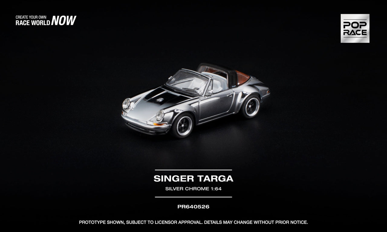 PRE-ORDER Pop Race 1:64 SINGER TARGA SILVER CHROME