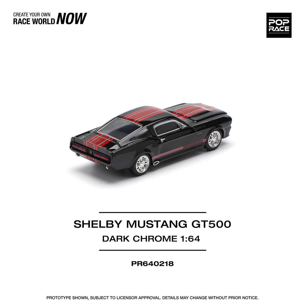 PRE-ORDER Pop Race 1:64 Shelby Mustang GT500 DARK CHROME