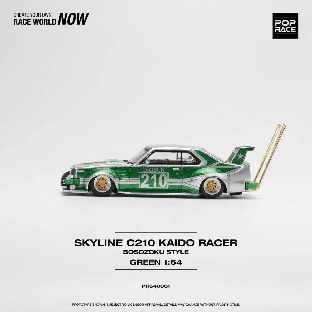 PRE-ORDER Pop Race 1:64 Skyline C210 Kaido Racer BOSOZOKU Style Green