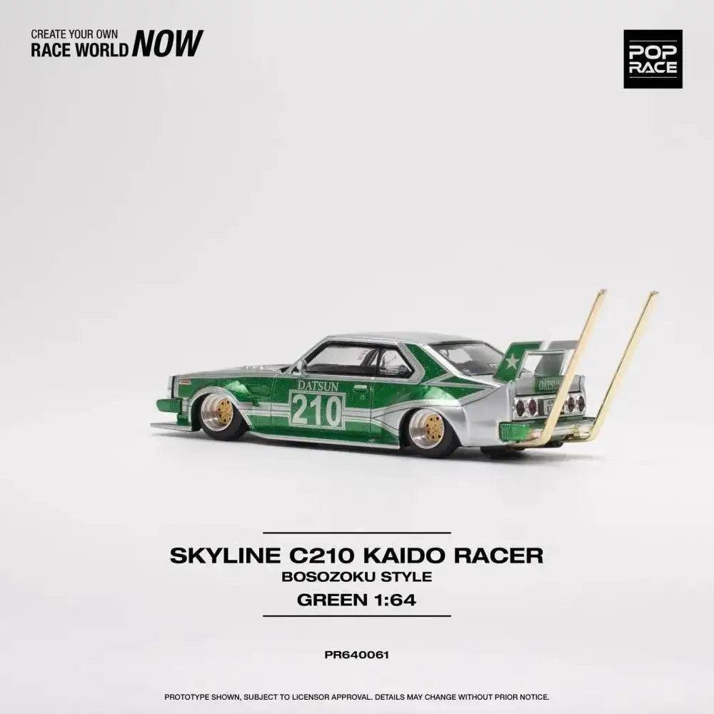 PRE-ORDER Pop Race 1:64 Skyline C210 Kaido Racer BOSOZOKU Style Green