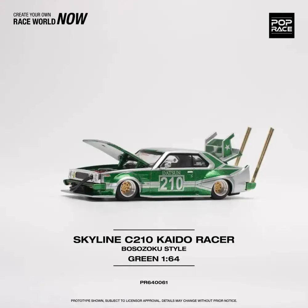 PRE-ORDER Pop Race 1:64 Skyline C210 Kaido Racer BOSOZOKU Style Green