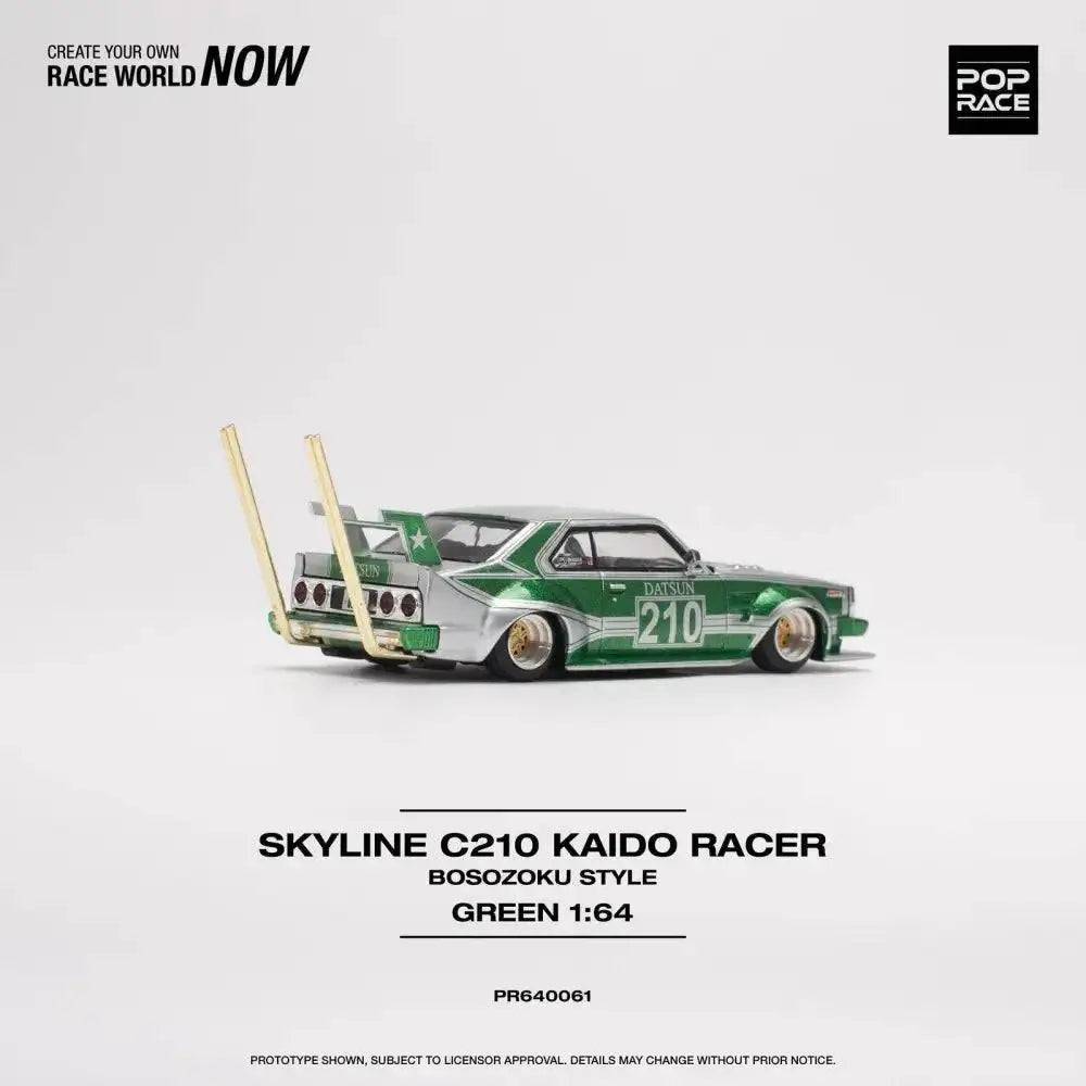 PRE-ORDER Pop Race 1:64 Skyline C210 Kaido Racer BOSOZOKU Style Green