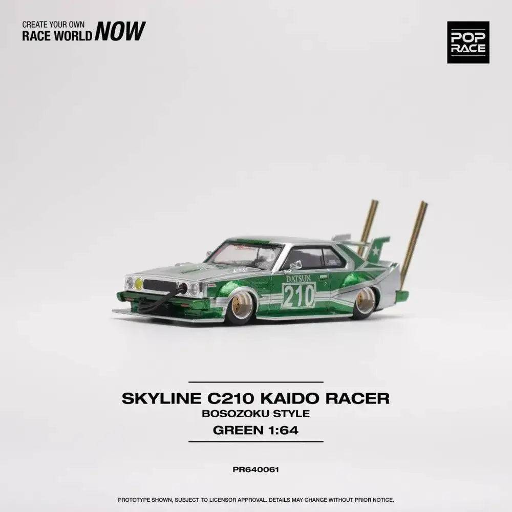 PRE-ORDER Pop Race 1:64 Skyline C210 Kaido Racer BOSOZOKU Style Green