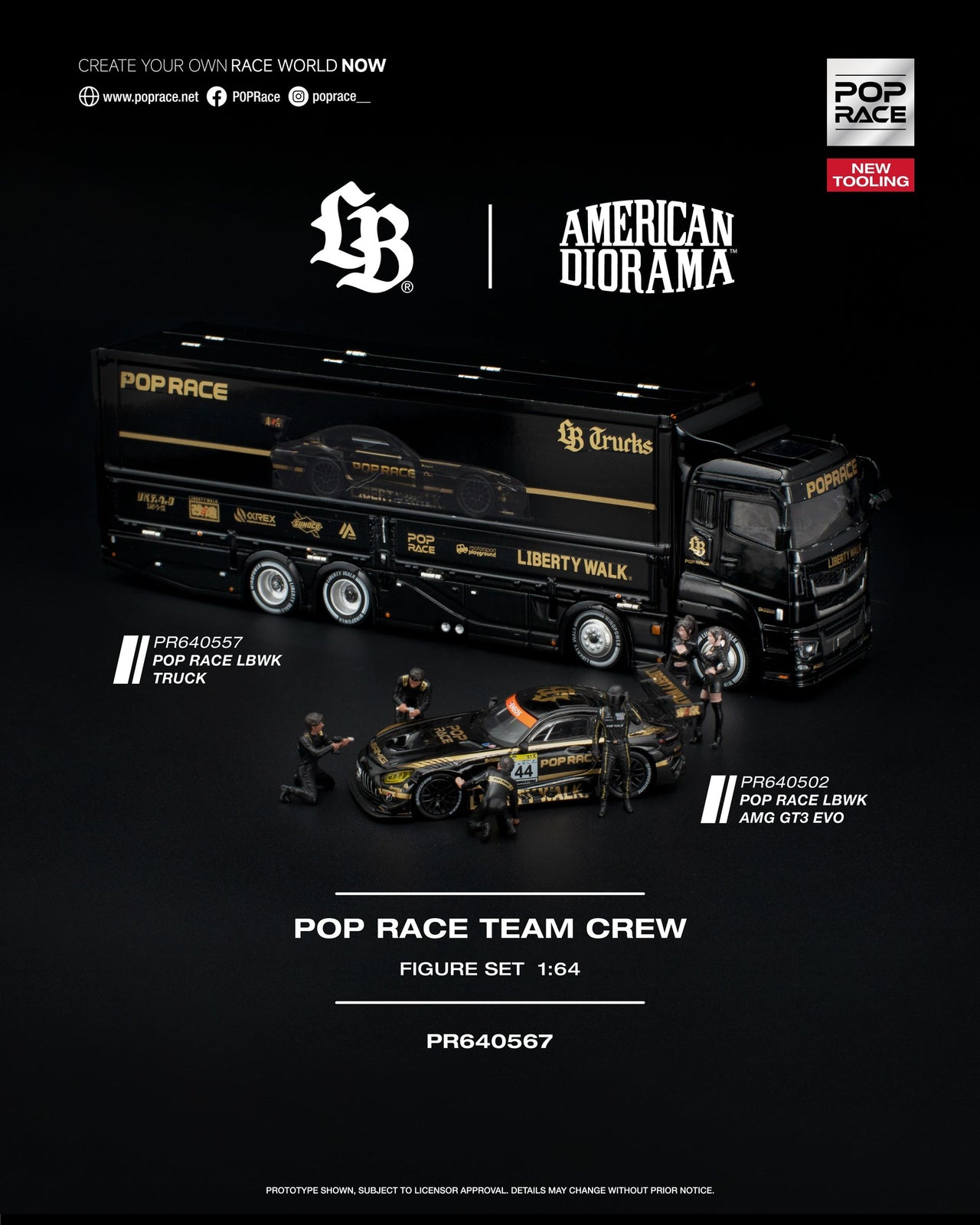 PRE-ORDER Pop Race 1:64 TEAM CREW 6 Figures