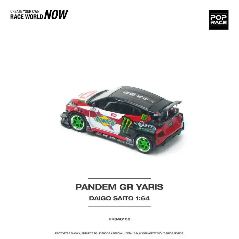 PRE-ORDER Pop Race 1:64 Toyota GR Yaris PANDEM DAIGO SAITO