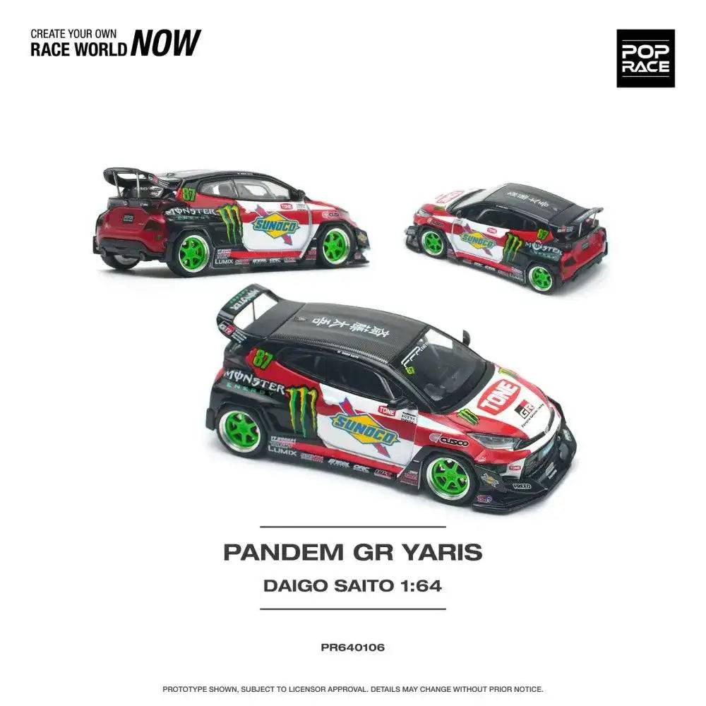 PRE-ORDER Pop Race 1:64 Toyota GR Yaris PANDEM DAIGO SAITO