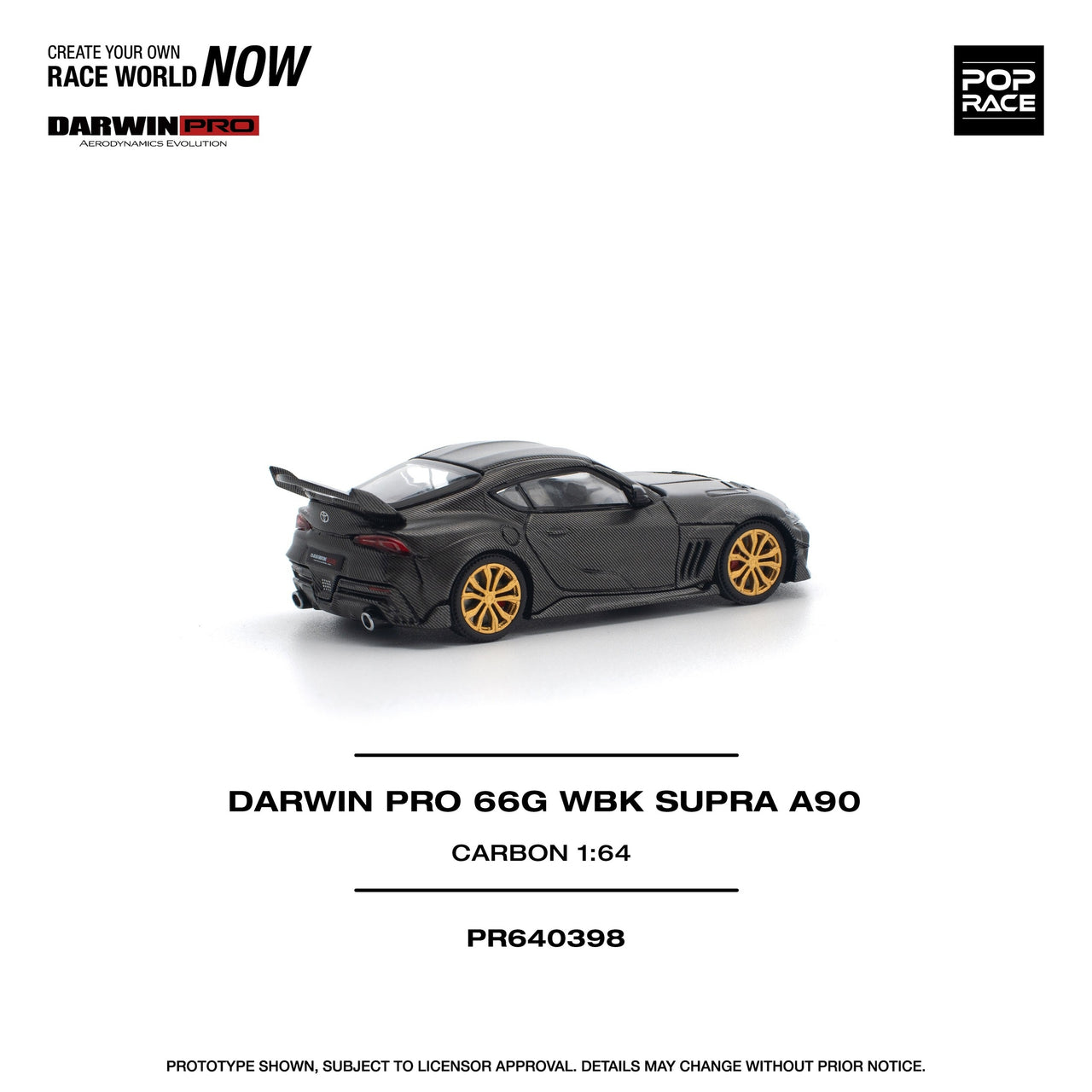 PRE-ORDER Pop Race 1:64 Toyota Supra Darwin Pro 66G WBK Carbon Edition