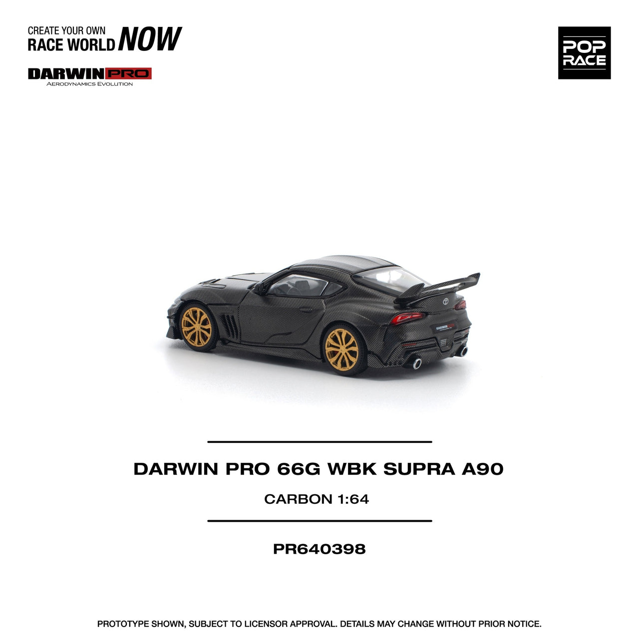 PRE-ORDER Pop Race 1:64 Toyota Supra Darwin Pro 66G WBK Carbon Edition