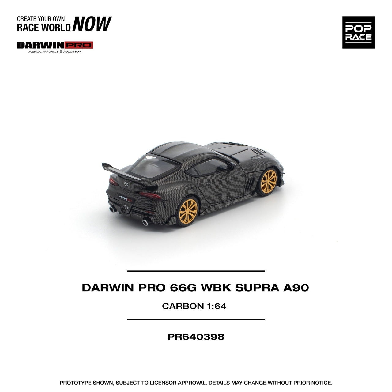 PRE-ORDER Pop Race 1:64 Toyota Supra Darwin Pro 66G WBK Carbon Edition