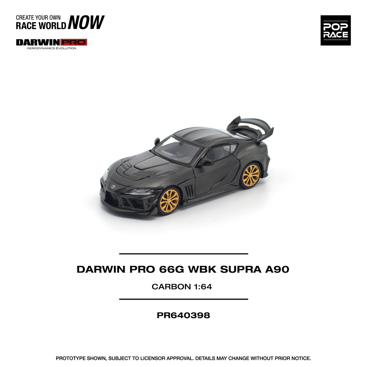 PRE-ORDER Pop Race 1:64 Toyota Supra Darwin Pro 66G WBK Carbon Edition