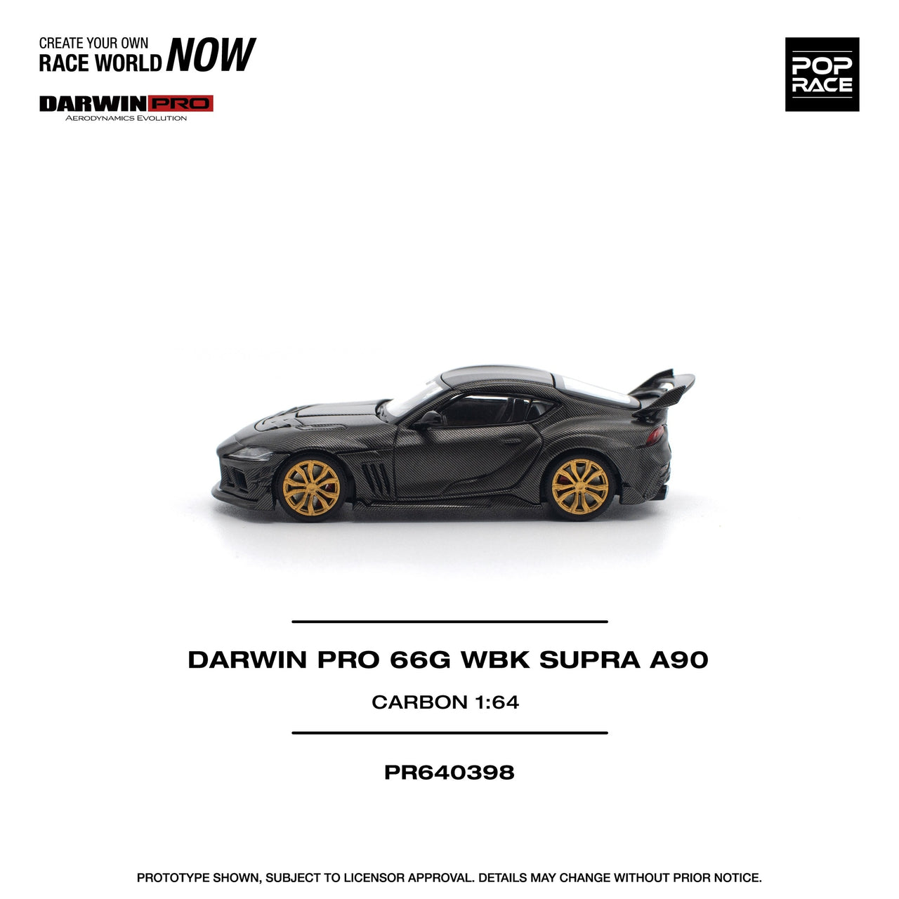 PRE-ORDER Pop Race 1:64 Toyota Supra Darwin Pro 66G WBK Carbon Edition