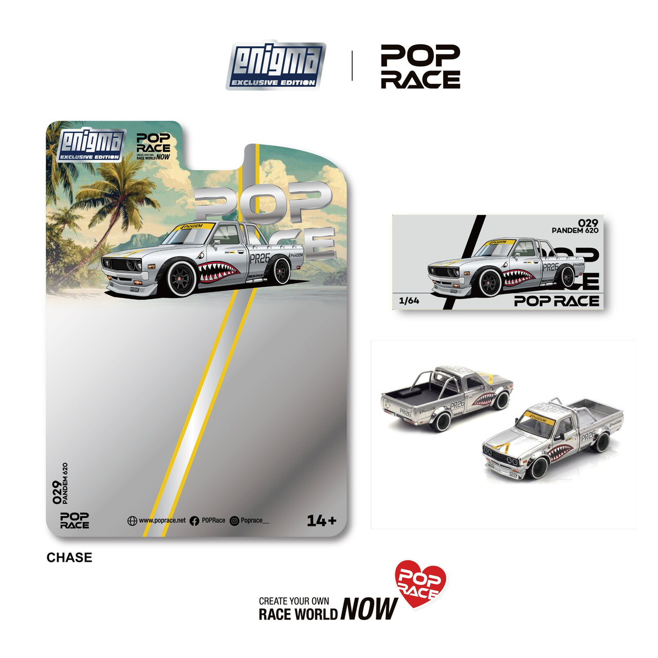 PRE-ORDER Pop Race X Enigma 1:64 PANDEM 620 - FIGHTER GREEN