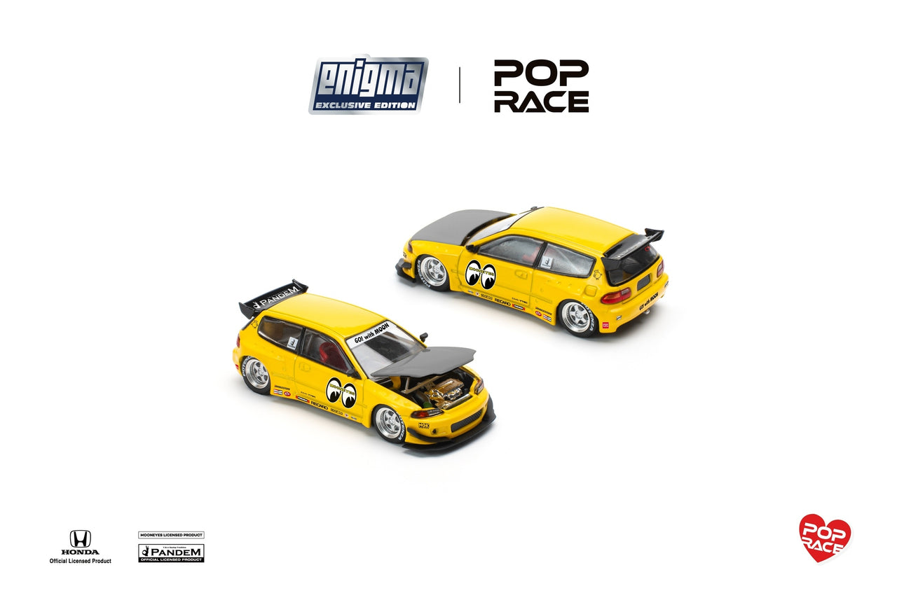 PRE-ORDER Pop Race x Enigma 1:64 Pandem Honda Civic EG6 v1.5 MOONEYES