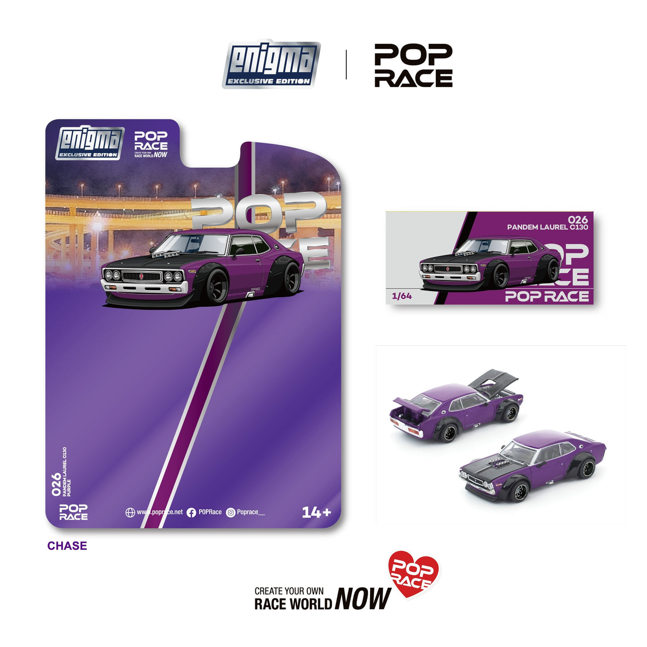 PRE-ORDER Pop Race x Enigma 1:64 Pandem LAUREL C130, PURPLE