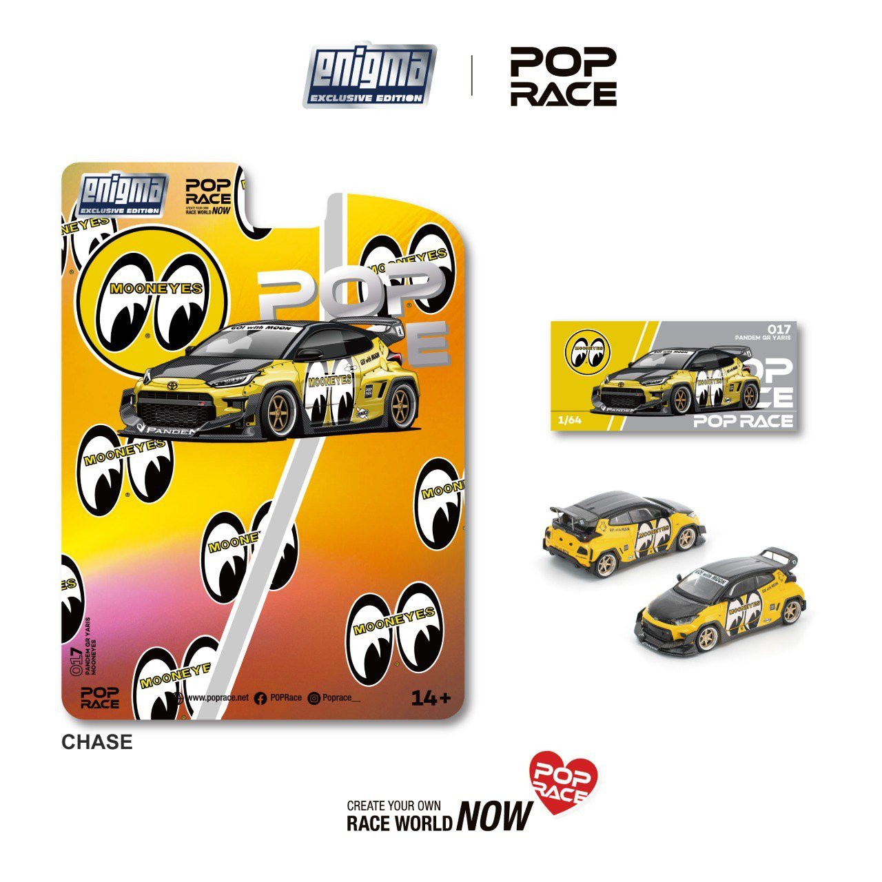 PRE-ORDER Pop Race x Enigma 1:64 Pandem Toyota GR Yaris Mooneyes