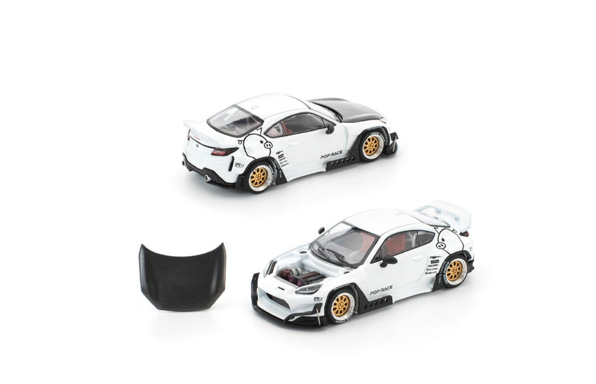 PRE-ORDER) Pop Race x Enigma 1:64 Pandem Toyota GR86 Crystal White