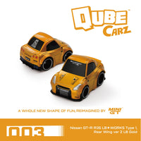 Thumbnail for PRE-ORDER Qube Carz Nissan GT-R R35 LB★WORKS Type 1, Rear Wing ver 2 LB Gold QZ00301-BL