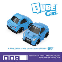 Thumbnail for PRE-ORDER Qube Carz Nissan GT-R R35 LB★WORKS Type 1, Rear Wing ver 2 Baby Blue