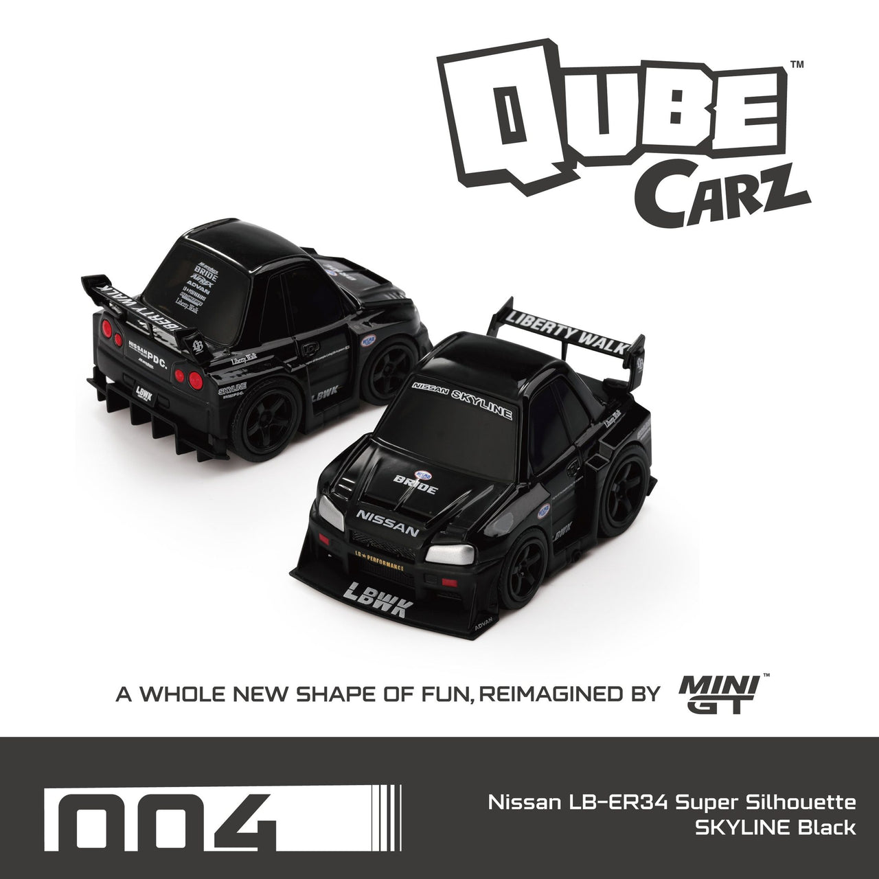PRE-ORDER Qube Carz Nissan LB-ER34 Super Silhouette SKYLINE Black QZ00401-BL
