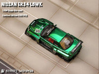 Thumbnail for PRE-ORDER Street Weapon 1:64 NIssan Skyline Super Silhouette ER34 Chrome Green