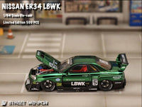 Thumbnail for PRE-ORDER Street Weapon 1:64 NIssan Skyline Super Silhouette ER34 Chrome Green