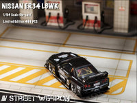 Thumbnail for PRE-ORDER Street Weapon 1:64 NIssan Skyline Super Silhouette ER34 Full Carbon Black