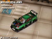 Thumbnail for PRE-ORDER Street Weapon 1:64 NIssan Skyline Super Silhouette ER34 Chrome Green