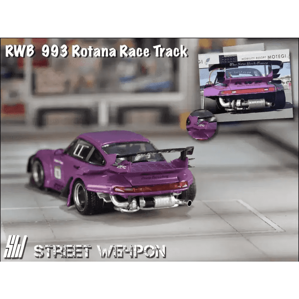 PRE-ORDER Street Weapon 1:64 Porsche RWB993 Rotana GT Wing