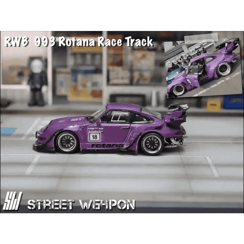 PRE-ORDER Street Weapon 1:64 Porsche RWB993 Rotana GT Wing