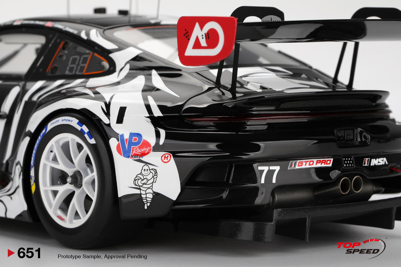 PRE-ORDER TOP SPEED 1:18 Porsche 911 GT3 R #77 AO Racing 2025 IMSA Petit Le Mans TS0651