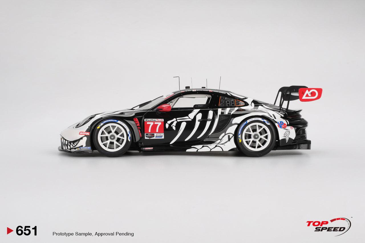 PRE-ORDER TOP SPEED 1:18 Porsche 911 GT3 R #77 AO Racing 2025 IMSA Petit Le Mans TS0651