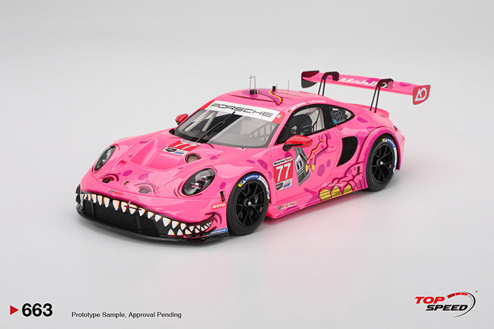 PRE-ORDER TOP SPEED 1:18 Porsche 911 GT3 R 992 #77 AO Racing 2025 IMSA Detroit Grand Prix