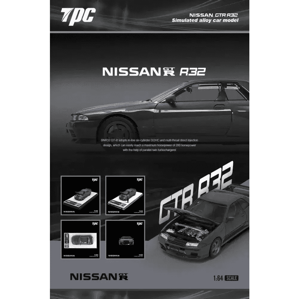 PRE-ORDER TPC 1:64 Nissan Skyline GTR R32 w/ Opening Hood