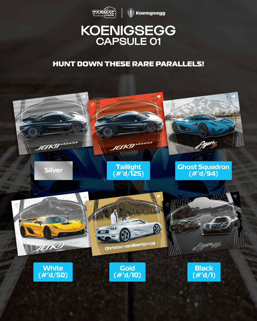 PRE-ORDER Tarmac Cards Koenigsegg Capsule 01
