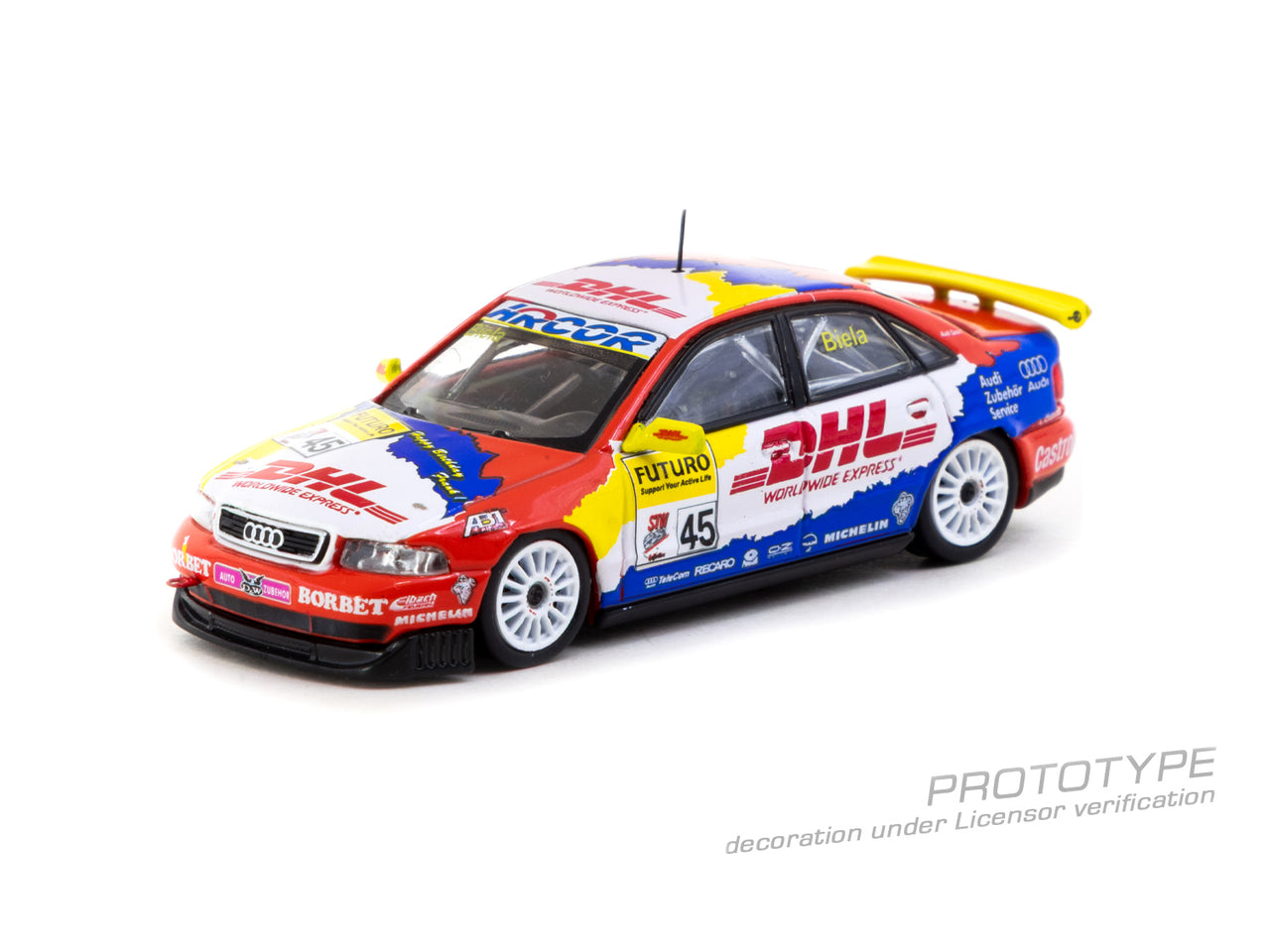 PRE-ORDER Tarmac Works 1:64 Audi A4 Quattro Super Tourenwagen Cup 1998 Frank Biela