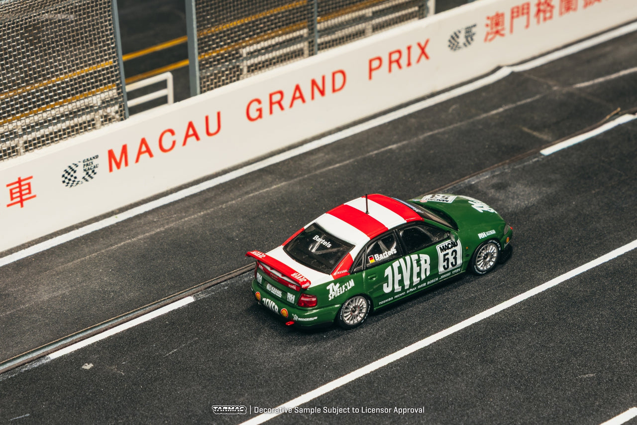 PRE-ORDER Tarmac Works 1:64 Audi A4 quattro, Macau Guia Race 1999 Winner, Michael Bartels
